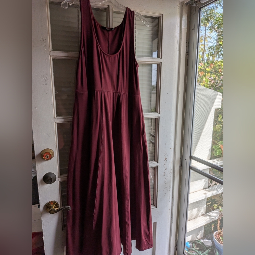 EShakti Sleeveless Maxi Dress in Burgundy - Women's Casual Dress